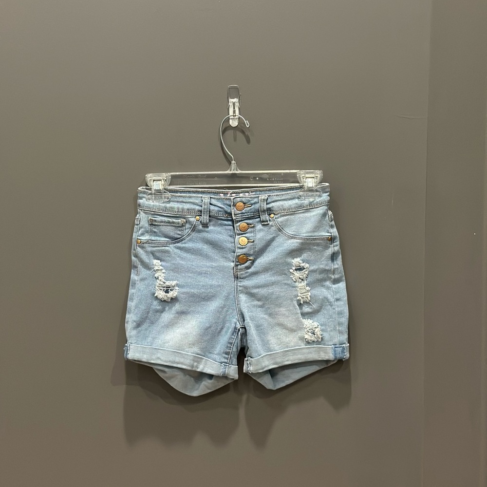 Women’s Stylish Light Blue Distressed Denim Shorts